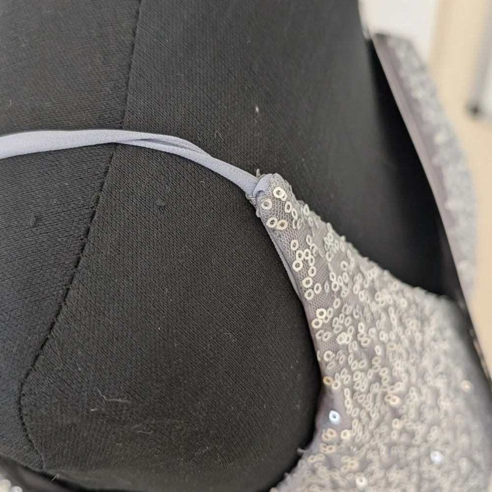 NWT Morilee Madeline Gardner Silver Sequin Gown Size 10 - Picture 12 of 16